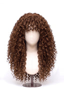 Deep Curl Echthaarperücke mit Pony