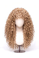 Deep Curl Echthaarperücke mit Pony