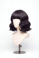 Body Wave Bob Fringe Glueless Human Hair Wig Showing the Fringe and Defined Texture by Kora Strand