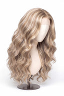 Body Wave Glueless Human Hair Wig in Shade 18/22 Cream Oat, Beige and Vanilla Blonde Highlights and Lowlights, by Kora Strand