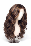 Body Wave Glueless Human Hair Wig in Shade 2/6 Espresso Chestnut, Dark and Chestnut Brown Highlights and Lowlights, by Kora Strand