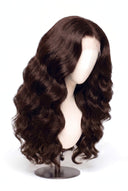Body Wave Glueless Human Hair Wig in Shade 2 Midnight Espresso, Darkest Brown, by Kora Strand