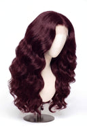 Body Wave Glueless Human Hair Wig in Shade 99J Wine Ink, Deep Burgundy Wine Red, by Kora Strand