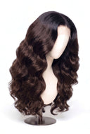 Body Wave Glueless Human Hair Wig in Shade T1B/4 Noire Melt, Off Black to Chocolate Brown Balayage, by Kora Strand