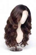 Body Wave Glueless Human Hair Wig in Shade T2-2/4 Cocoa Melt, Dark to Medium Brown Highlights and Lowlights, by Kora Strand