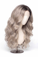 Body Wave Glueless Human Hair Wig in Shade T5/20 Mink Root, Rooted Ash Brown to Ash Blonde Balayage, by Kora Strand