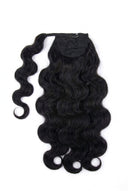 Integrated Wrap Section Attachment on the Body Wave Kora Wrap Ponytail by Kora Strand
