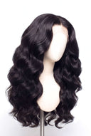 Body Wave Glueless Human Hair Wig Showing the Defined Texture by Kora Strand