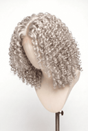 Deep Curl Bob Glueless Human Hair Wig in Shade 1001 Winter Pearl, Icy Platinum Blonde, by Kora Strand