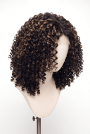 Deep Curl Bob Glueless Human Hair Wig in Shade 2/6 Espresso Chestnut, Dark and Chestnut Brown Highlights and Lowlights, by Kora Strand