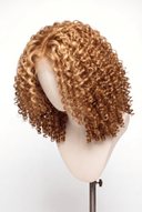 Deep Curl Bob Glueless Human Hair Wig in Shade 27/30 Apricot Flame, Golden Copper Blonde Highlights and Lowlights, by Kora Strand