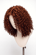 Deep Curl Bob Glueless Human Hair Wig in Shade 350 Copper Sol, Ginger Copper Red, by Kora Strand