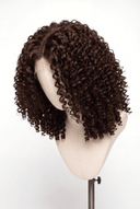 Deep Curl Bob Glueless Human Hair Wig in Shade 4 Cacao Riche, Chocolate Brown, by Kora Strand