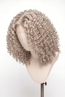 Deep Curl Bob Glueless Human Hair Wig in Shade 60 Ecru Pearl, Frosted Ash Beige Blonde, by Kora Strand