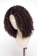 Deep Curl Bob Glueless Human Hair Wig in Shade T1B/4 Noire Melt, Off Black to Chocolate Brown Balayage, by Kora Strand