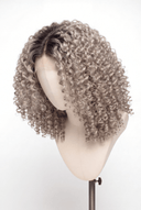 Deep Curl Bob Glueless Human Hair Wig in Shade T5/20 Mink Root, Rooted Ash Brown to Ash Blonde Balayage, by Kora Strand