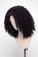 Deep Curl Bob Glueless Human Hair Wig Showing the Defined Texture by Kora Strand