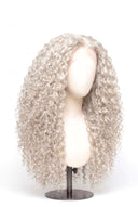 Deep Curl Glueless Human Hair Wig in Shade 1001 Winter Pearl, Icy Platinum Blonde, by Kora Strand