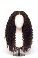 Deep Curl Glueless Human Hair Wig in Shade 2 Midnight Espresso, Darkest Brown, by Kora Strand