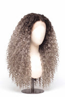 Deep Curl Glueless Human Hair Wig in Shade T5/20 Mink Root, Rooted Ash Brown to Ash Blonde Balayage, by Kora Strand