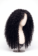 Deep Curl Layered Glueless Human Hair Wig in Shade 1 Noire Absolu, Jet Black, by Kora Strand