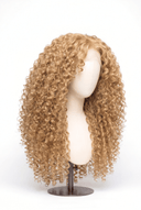 Deep Curl Layered Glueless Human Hair Wig in Shade 22 Golden Oat, Vanilla Golden Beige Blonde, by Kora Strand