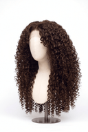Deep Curl Layered Glueless Human Hair Wig in Shade 4 Cacao Riche, Chocolate Brown, by Kora Strand