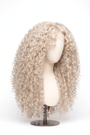 Deep Curl Layered Glueless Human Hair Wig in Shade 60 Ecru Pearl, Frosted Ash Beige Blonde, by Kora Strand