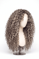 Deep Curl Layered Glueless Human Hair Wig in Shade T5-7/20 Mink Ash, Rooted Dark Ash Blonde Balayage Blend, by Kora Strand