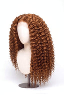 Deep Wave Glueless Human Hair Wig in Shade 30 Smoked Amber, Light Auburn with Copper Gold Undertones, by Kora Strand
