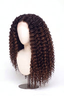 Deep Wave Glueless Human Hair Wig in Shade T2-2/4 Cocoa Melt, Dark to Medium Brown Highlights and Lowlights, by Kora Strand