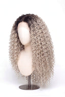 Deep Wave Glueless Human Hair Wig in Shade T5/20 Mink Root, Rooted Ash Brown to Ash Blonde Balayage, by Kora Strand