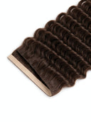Deep Wave Seamline Weft Tape Extensions in Virgin Human Hair with Flexible Weft and Discreet Tape Construction by Kora Strand