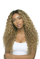 Deep Wave StrandBond Flachspitzen-Extensions, die die Haartextur und Länge von Kora Strand zeigen