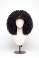 Kinky Curly Bob Fringe Glueless Virgin Human Hair Wig with HD Lace and Pre-Plucked Hairline by Kora Strand