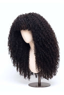Kinky Curly Fringe Human Hair Wig with a Natural-Looking Finished Style by Kora Strand
