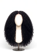 Kinky Curly Glueless Human Hair Wig in Shade 1 Noire Absolu, Jet Black, by Kora Strand