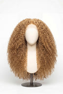Kinky Curly Glueless Human Hair Wig in Shade 27 Miel Doré, Honey Golden Blonde, by Kora Strand