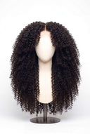 Kinky Curly Layered Glueless Human Hair Wig in Shade 1B Noire Naturel, Natural Black, by Kora Strand