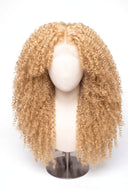 Kinky Curly Layered Glueless Human Hair Wig in Shade 22 Golden Oat, Vanilla Golden Beige Blonde, by Kora Strand