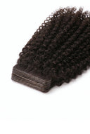 Kinky Curly Seamless Tape Extensions in Virgin Human Hair with Thin Flexible Seamless Tape Tabs by Kora Strand