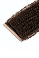 Kinky Curly Seamline Weft Tape Extensions in Virgin Human Hair with Flexible Weft and Discreet Tape Construction by Kora Strand