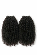 Kinky Curly Sew-In Bundle Showing the Weft and Hair Length by Kora Strand