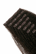Double-Drawn Double-Wefted Multi-Weft Clip-In Set Detail on the Kinky Curly Signature Clip-In Extensions by Kora Strand