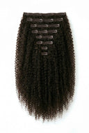 Kinky Curly Signature Clip-In Extensions in Virgin Human Hair with Double-Drawn Double-Wefted Multi-Weft Clip-In Set by Kora Strand
