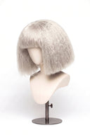 Kinky Straight Bob Fringe Glueless Human Hair Wig in Shade 1001 Winter Pearl, Icy Platinum Blonde, by Kora Strand