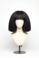 Kinky Straight Bob Fringe Glueless Human Hair Wig in Shade 1B Noire Naturel, Natural Black, by Kora Strand