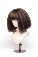 Kinky Straight Bob Fringe Glueless Human Hair Wig in Shade 2/6 Espresso Chestnut, Dark and Chestnut Brown Highlights and Lowlights, by Kora Strand