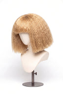 Kinky Straight Bob Fringe Glueless Human Hair Wig in Shade 22 Golden Oat, Vanilla Golden Beige Blonde, by Kora Strand