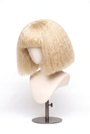 Kinky Straight Bob Fringe Glueless Human Hair Wig in Shade 613 Porcelain Gold, Neutral Warm Bleach Blonde, by Kora Strand